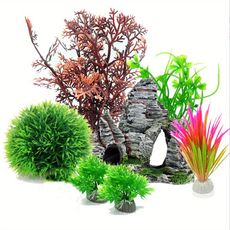 Aquarium Plastic Plants Fish Tank Decorations