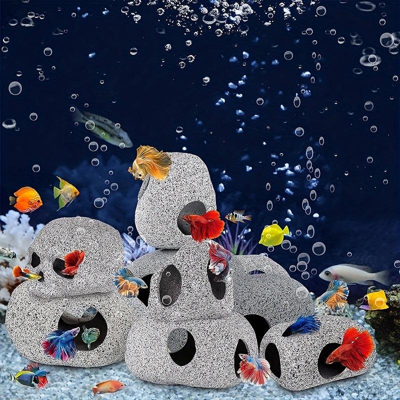 Aquarium Decoration Cave Fish Tank Rocks Pet Breeding Play And Rest