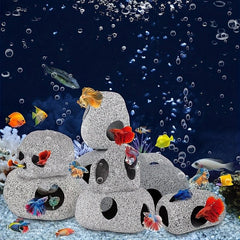 Aquarium Decoration Cave Fish Tank Rocks Pet Breeding Play And Rest