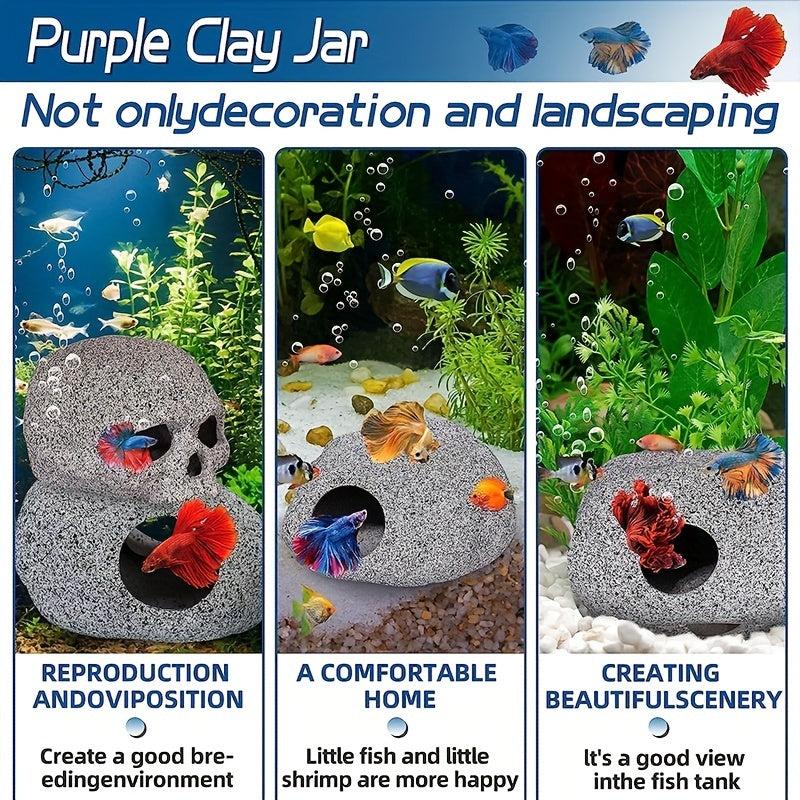 Aquarium Decoration Cave Fish Tank Rocks Pet Breeding Play And Rest