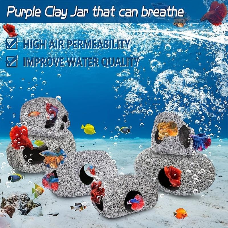 Aquarium Decoration Cave Fish Tank Rocks Pet Breeding Play And Rest