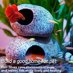 Aquarium Decoration Cave Fish Tank Rocks Pet Breeding Play And Rest