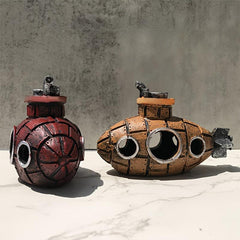 Resin Submarine Ornament Aquarium Decoration Fish Tank Breeding Pot