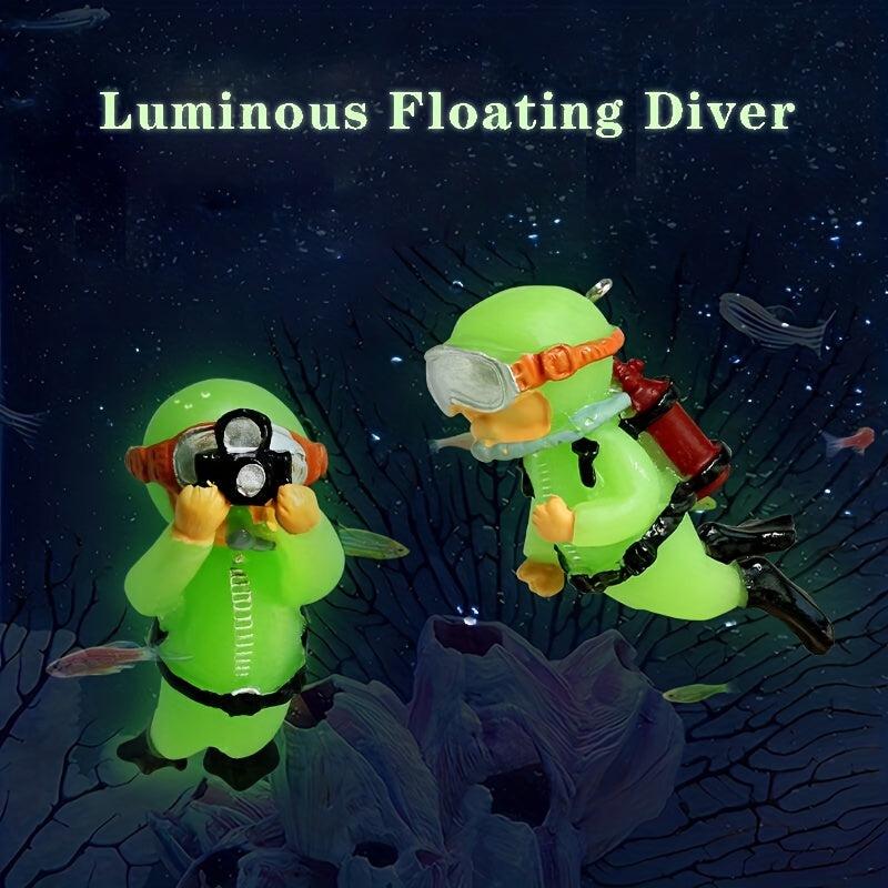 Fluorescent Floating Diver Fish Tank Ornament
