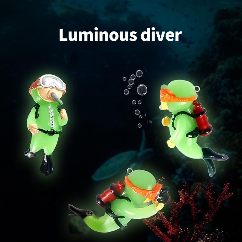 Fluorescent Floating Diver Fish Tank Ornament