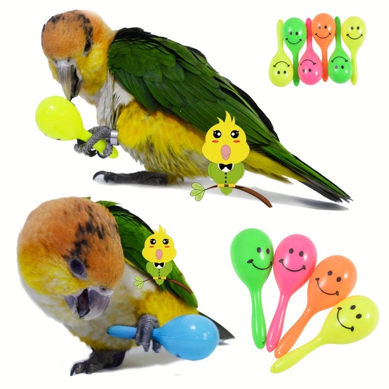 3Pcs Parrot Rattle Sand Hammer Sand Ball Bird Bites Wisdom Training Toys