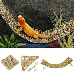 Breathable Mesh Reptile Hammock with Straw Mat for Lizards