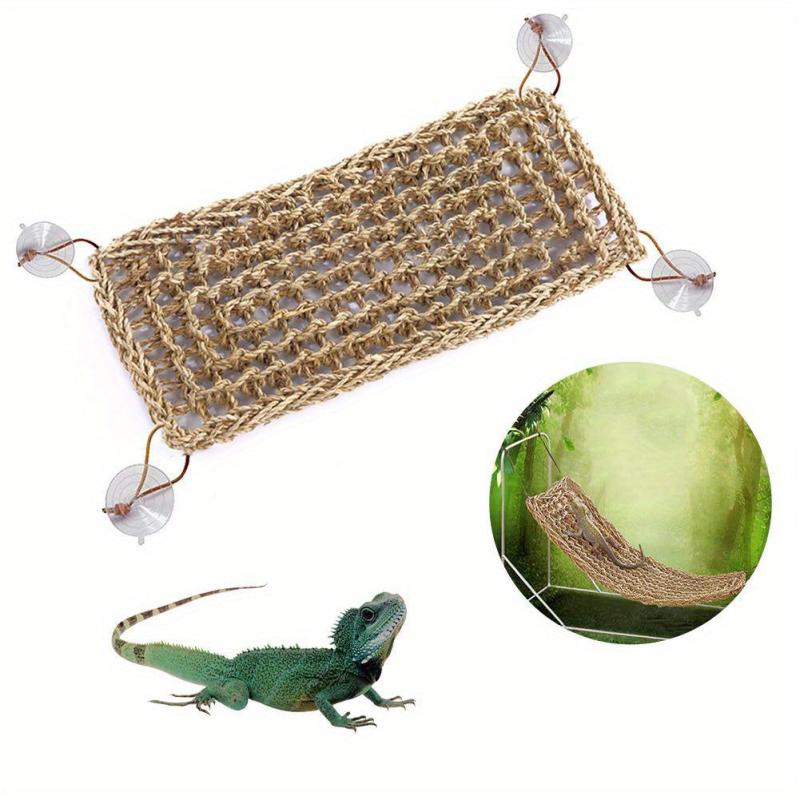 Breathable Mesh Reptile Hammock with Straw Mat for Lizards