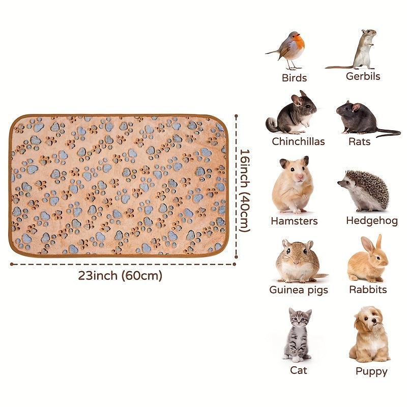 3pcs Washable Small Pet Blankets for Cage - Soft & Absorbent Bedding Mats