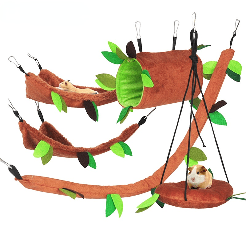 Plush Hammock Swing Set for Hamster/Guinea Pig