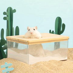 Clear Hamster Bath Basin Small Pet Bathroom Toilet Bathtub