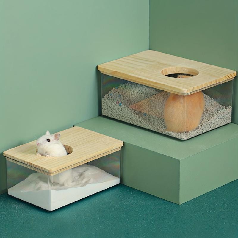 Clear Hamster Bath Basin Small Pet Bathroom Toilet Bathtub