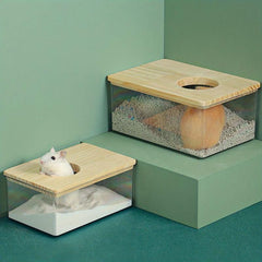 Clear Hamster Bath Basin Small Pet Bathroom Toilet Bathtub