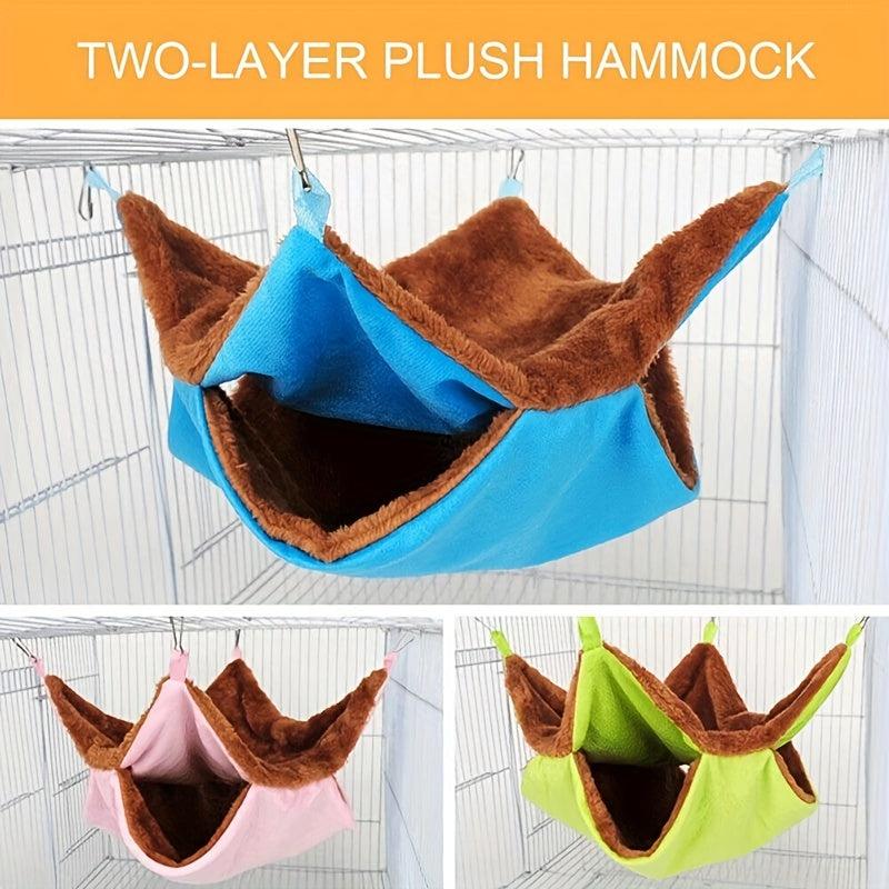 Cozy Double Layered Pet Hammock for Small Animals