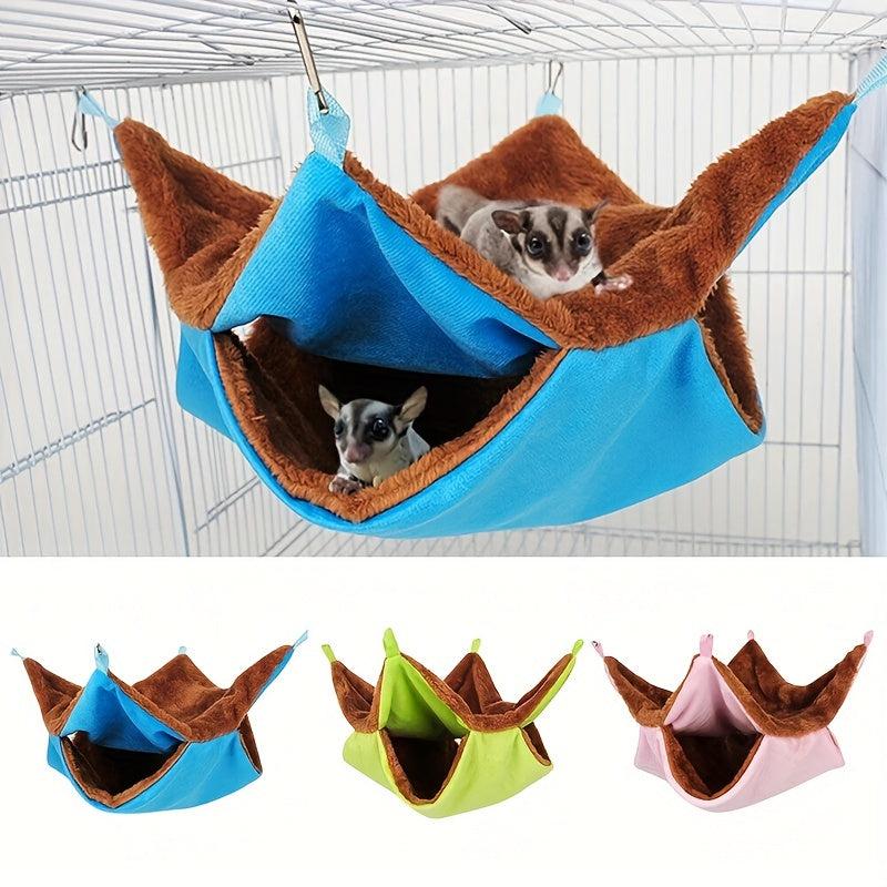 Cozy Double Layered Pet Hammock for Small Animals