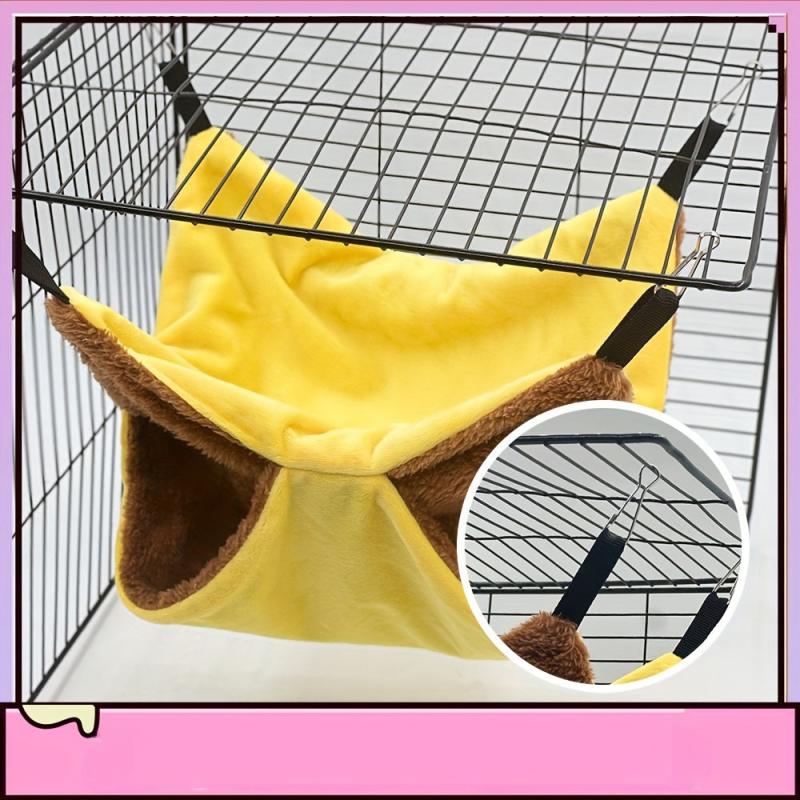 Cozy Double Layer Pet Nest Plush Hammock Bed For Hamsters
