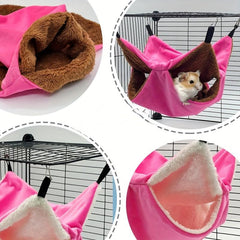 Cozy Double Layer Pet Nest Plush Hammock Bed For Hamsters