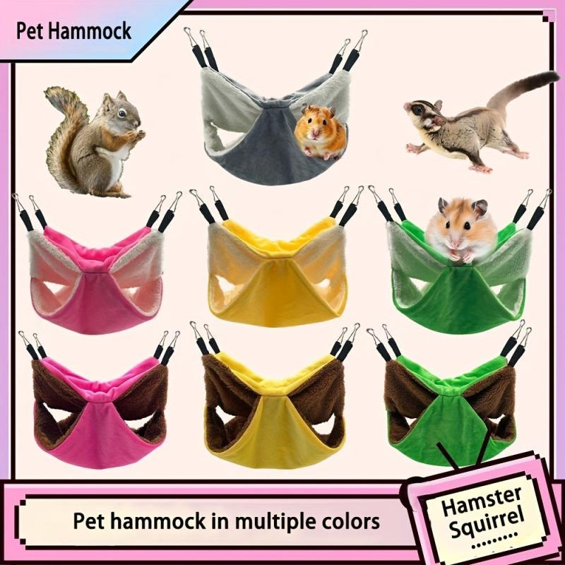 Cozy Double Layer Pet Nest Plush Hammock Bed For Hamsters