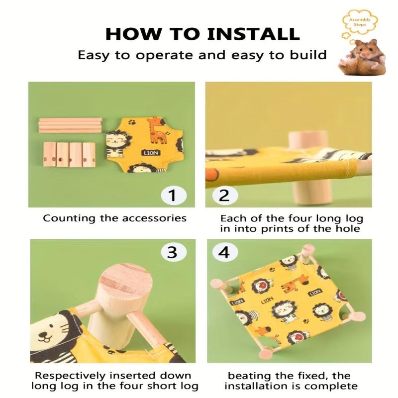 Winter Hammock for Hamsters with Wooden Stand