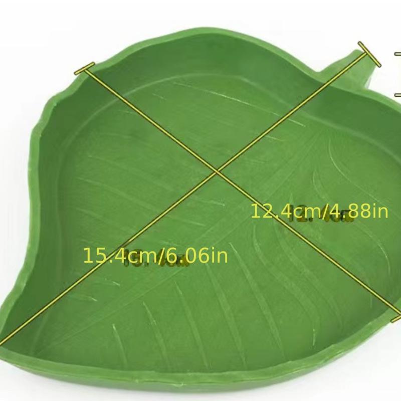 Reptile Leaf Shape Food Water Bowl Tortoise Water Dish Small Animal
