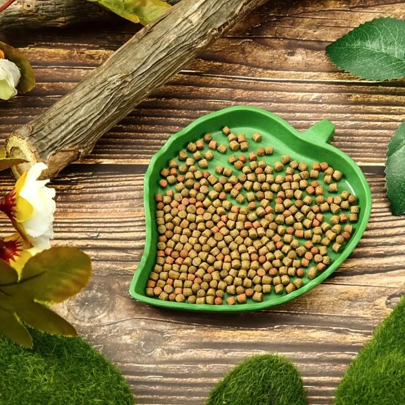 Reptile Leaf Shape Food Water Bowl Tortoise Water Dish Small Animal
