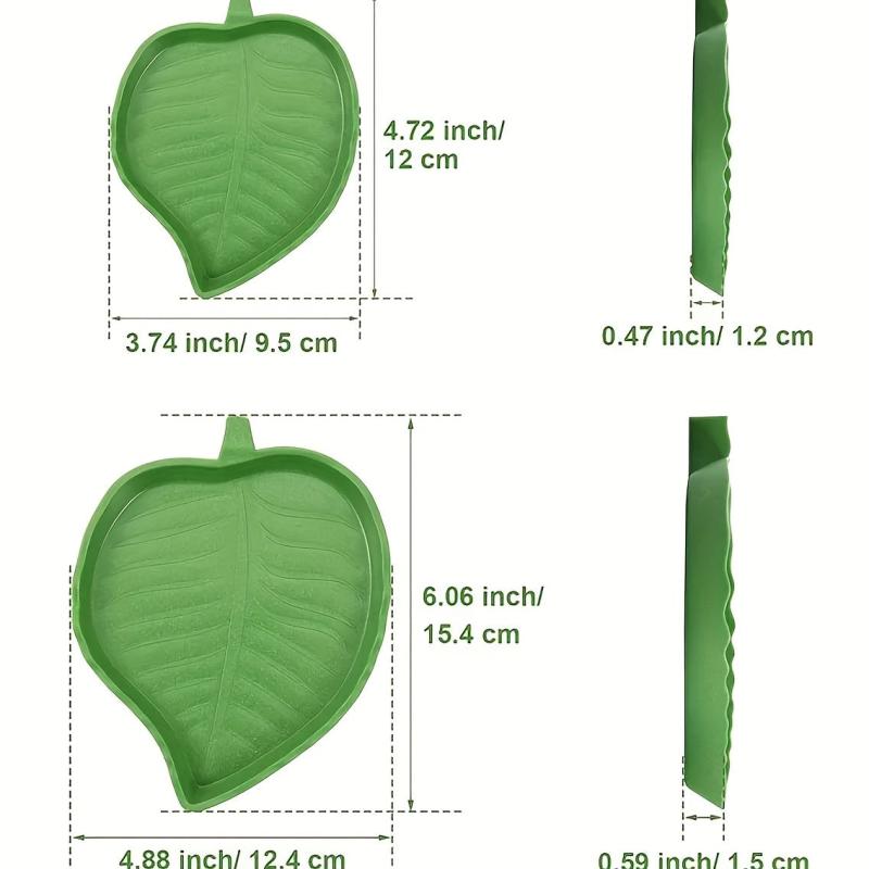 Reptile Leaf Shape Food Water Bowl Tortoise Water Dish Small Animal