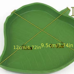 Reptile Leaf Shape Food Water Bowl Tortoise Water Dish Small Animal