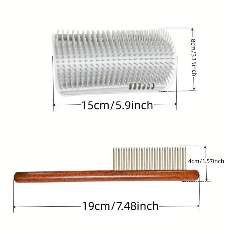 Wooden Handle Pet Comb for Cats Scratching & Hair Removal
