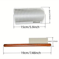 Wooden Handle Pet Comb for Cats Scratching & Hair Removal