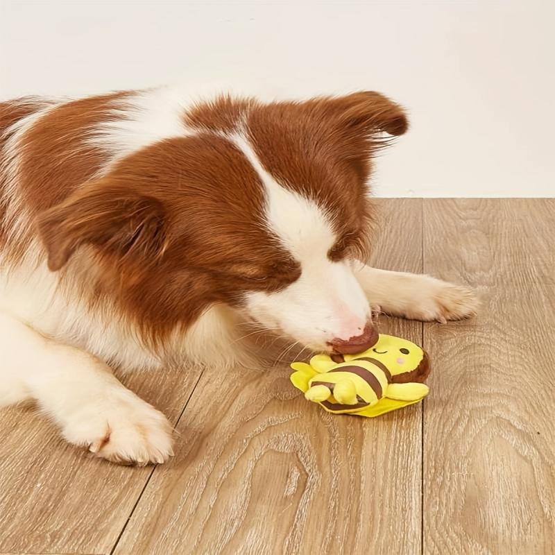 Cartoon Bee Pet Plush Toy For Dog Cat Chew Toy