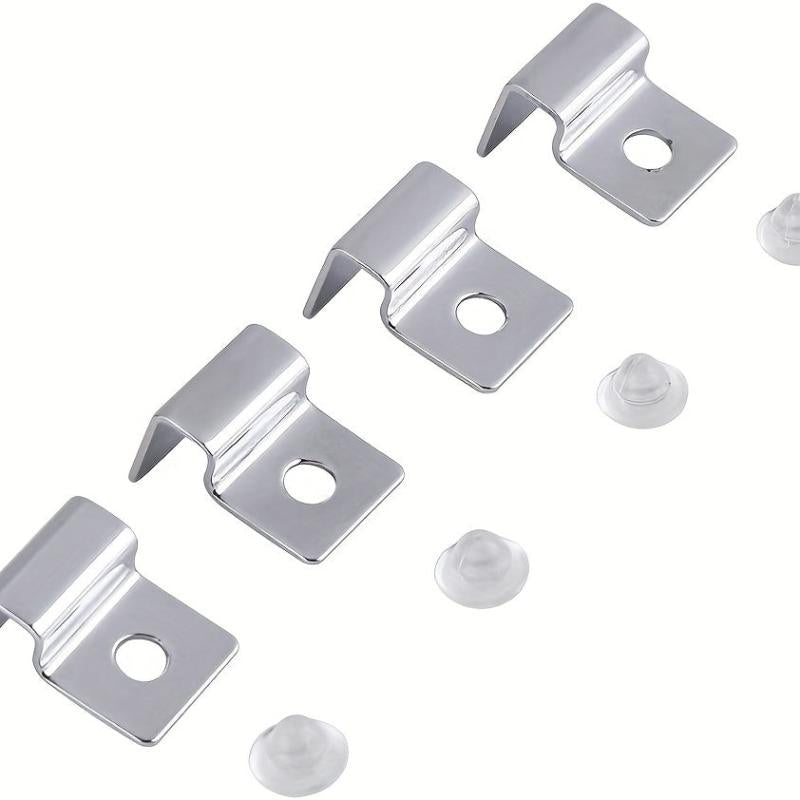 4pcs Stainless Steel Aquarium Glass Cover Clip Support Holder