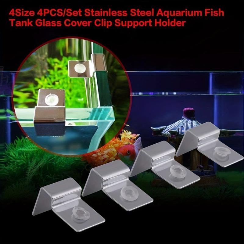 4pcs Stainless Steel Aquarium Glass Cover Clip Support Holder