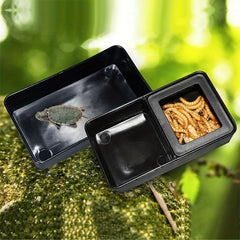 Double Bowl Reptile Feeder for Lizards Turtles Geckos