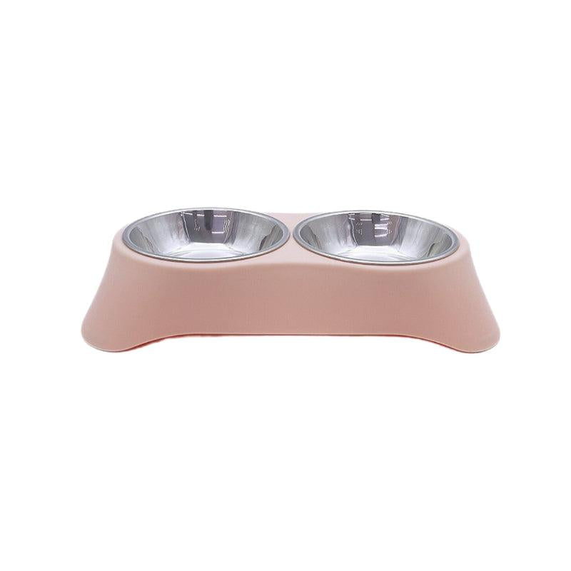 Stainless Steel Double Bowl Non Slip Pets Feeder Bowl for Dogs and Cats