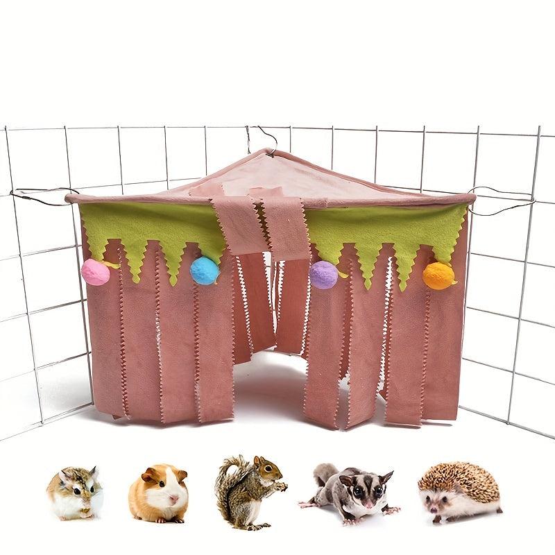 Small Animal Fleece Forest Hideaway Hammock Cage Decoration