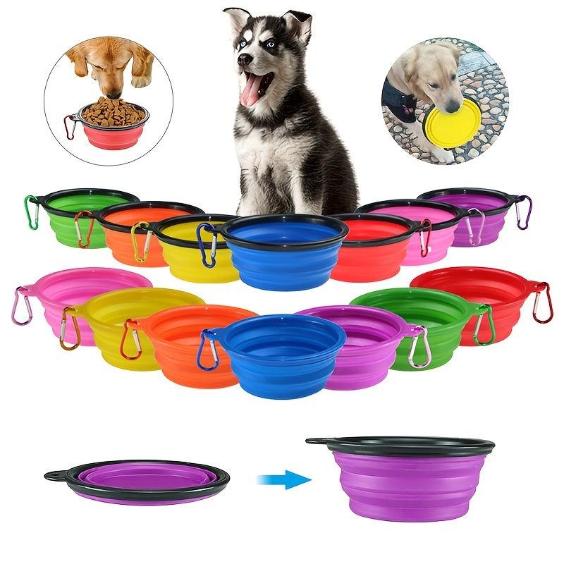 Portable Expandable Silicone Pet Travel Bowl for Rabbit Random