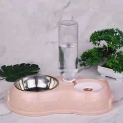 Stainless Steel Cat Bowl Automatic Drinking Basin Small Dog Bowl