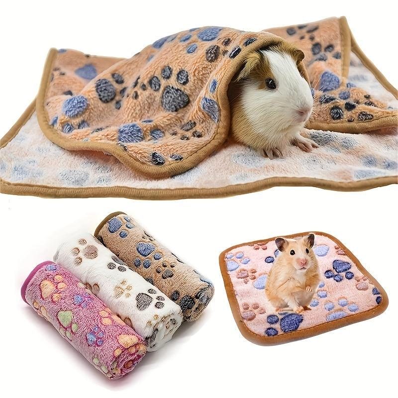 Cozy Paw Print Small Animal Blanket Warm and Cozy Mat