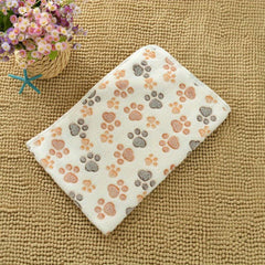 Cozy Paw Print Small Animal Blanket Warm and Cozy Mat