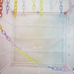 Rainbow Climbing Rope & Chain Links Swing Toy for Birds & Parrots