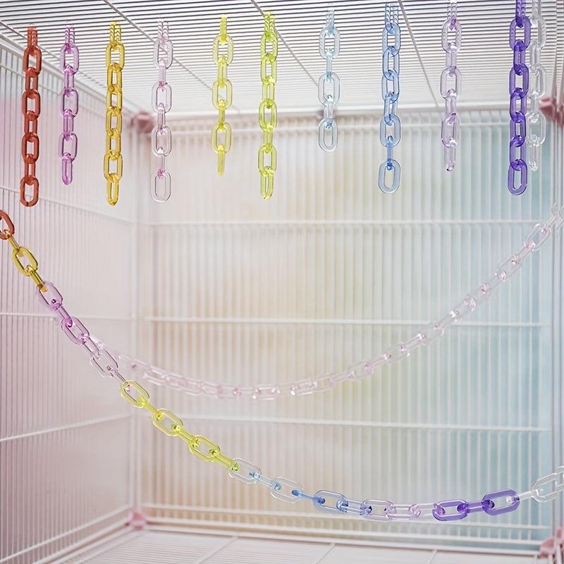 Rainbow Climbing Rope & Chain Links Swing Toy for Birds & Parrots