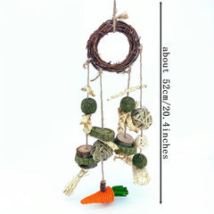 Rabbit Chew Toy Hanging Rattan Ring Snack Guinea Pigs Hamsters