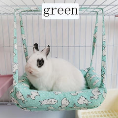Canvas Bunny Graphic Hook Buckle Pet Hammock for Small Pets in Autumn and Winter