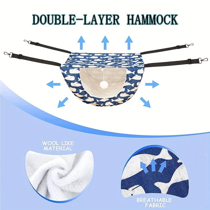 Adjustable Cat Bed Hammock with Ball Toy