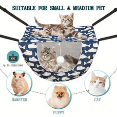 Adjustable Cat Bed Hammock with Ball Toy