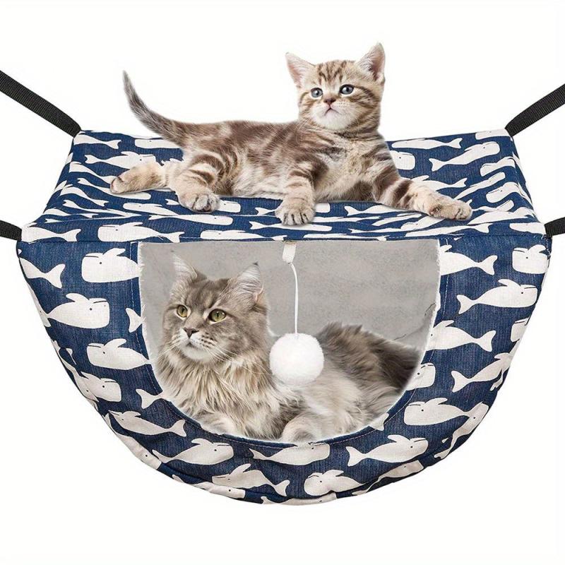 Adjustable Cat Bed Hammock with Ball Toy