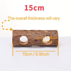 Hamster Tunnel Toy Hollow Wooden Pet Chew Toy Wood Hideout