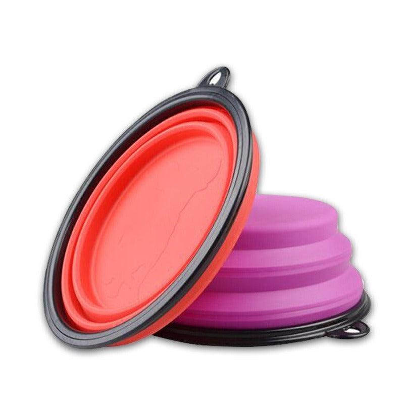 Silicone Portable Foldable Puppy Feeding Bowl For Outdoor Dog Feeder
