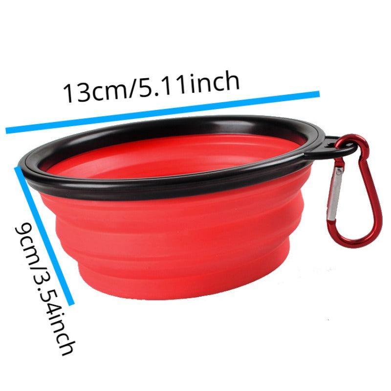 Silicone Portable Foldable Puppy Feeding Bowl For Outdoor Dog Feeder