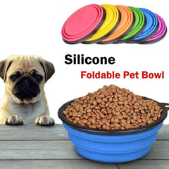 Silicone Portable Foldable Puppy Feeding Bowl For Outdoor Dog Feeder